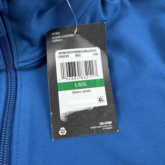 NWT Under Armour Motion Jacket Women L Blue Full-Zip Performance Running - Picture 8 of 9